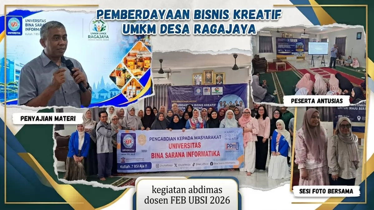Dukung UMKM Ragajaya ‘Naik Kelas’, Dosen UBSI Berikan Pelatihan Strategi Harga dan Laporan Keuangan Bankable