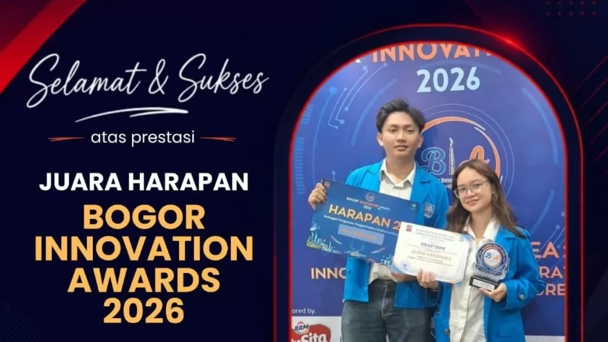 Dua Mahasiswa Sistem Informasi UBSI Bogor Sabet Juara Harapan II Bogor Innovation Award 2026 Lewat Inovasi SMARTBOM