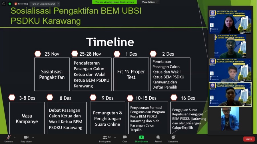 Kabar Gembira!!! BEM UBSI Karawang Kembali Diaktifkan