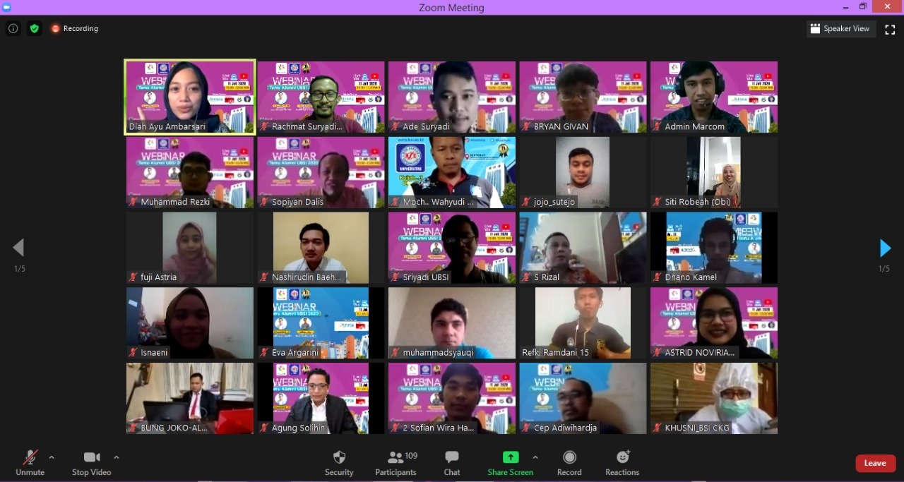 IKA-UBSI Sukses Gelar Webinar Temu Alumni UBSI 2020, Meriah Penuh Inspiratif.