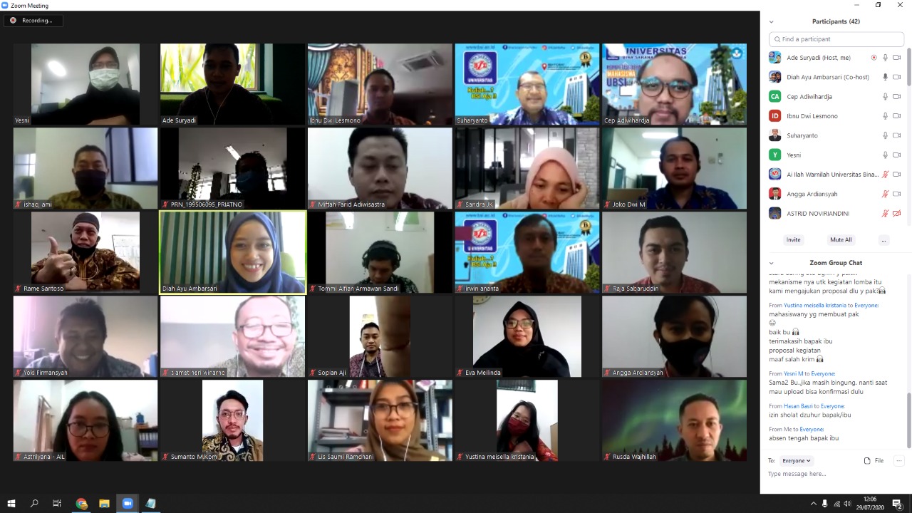 Rapat Koordinasi Kemahasiswaan UBSI dengan Pembina Organisasi Mahasiswa