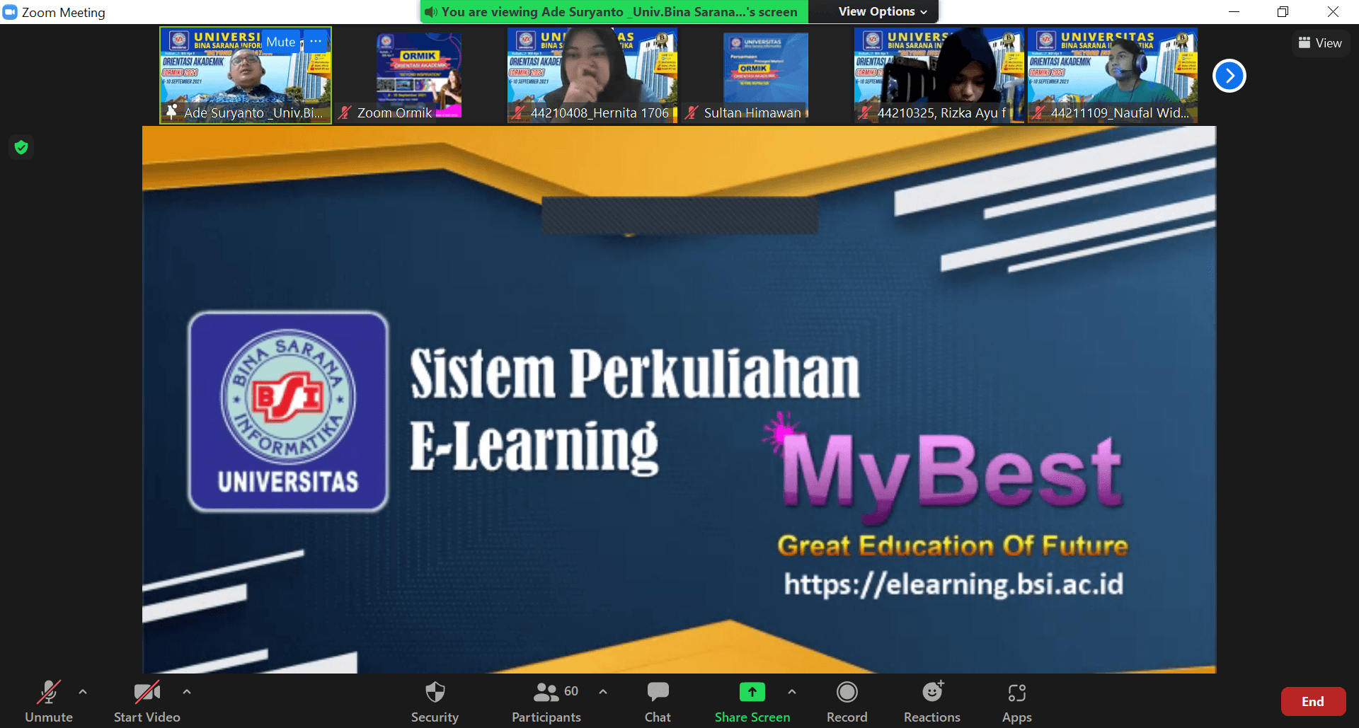 Pemaparan Sistem Pembelajaran E-Learning