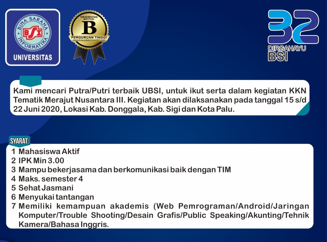 Persyaratan dan ketentuan peserta KKN Tematik Merajut Nusantara III
