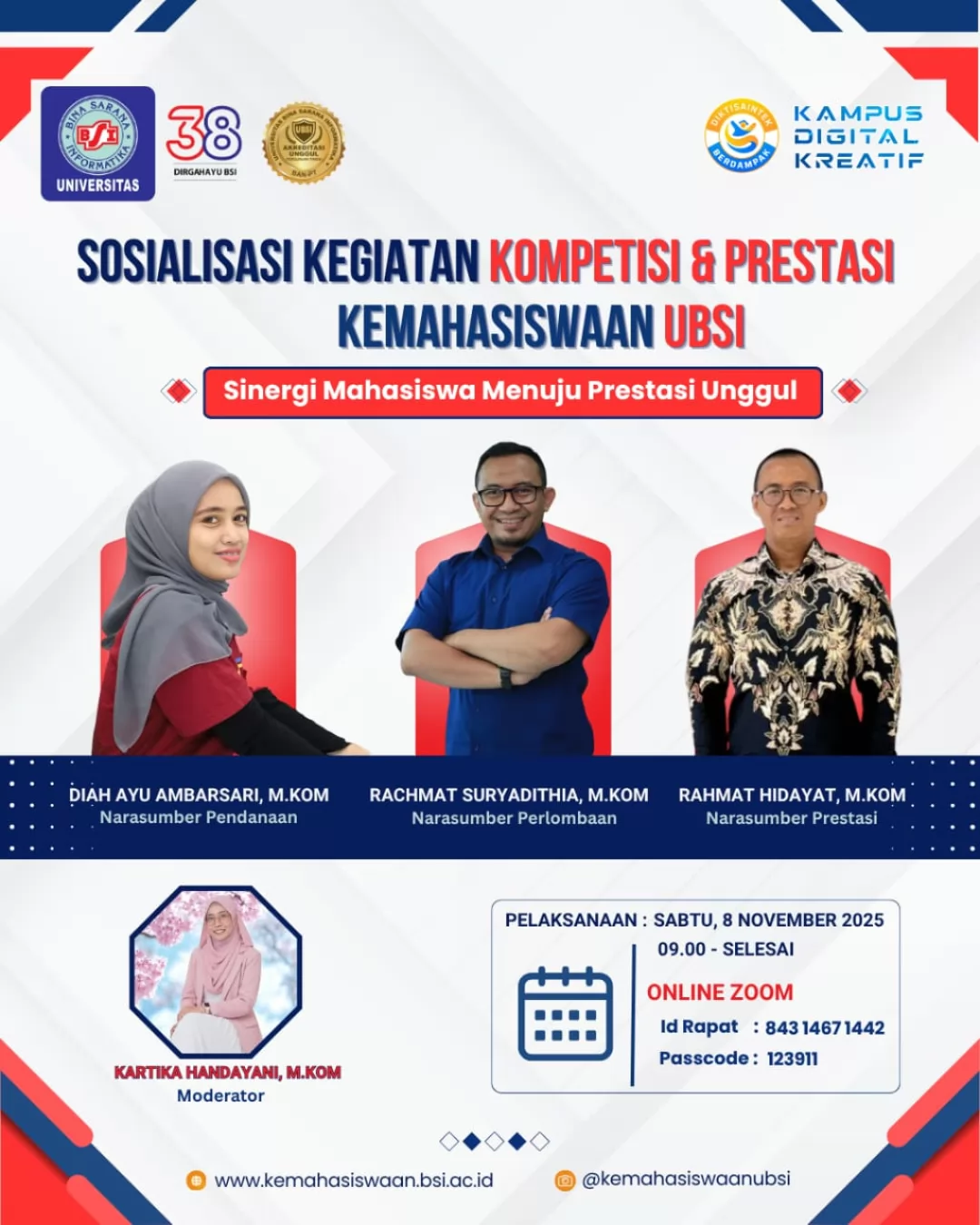 Sosialisasi Kegiatan Kompetisi & Prestasi Kemahasiswaan UBSI